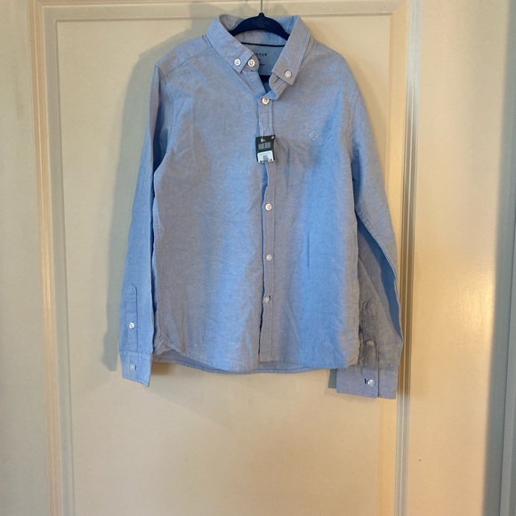 NWT Primark Blue Traditional Long Sleeve Button Down Shirt, size 8/9 - Picture 7 of 7